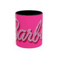 Barbie Pink Accent Coffee Mug with Rhinestone Script — Glam Tea & Coffee Gift