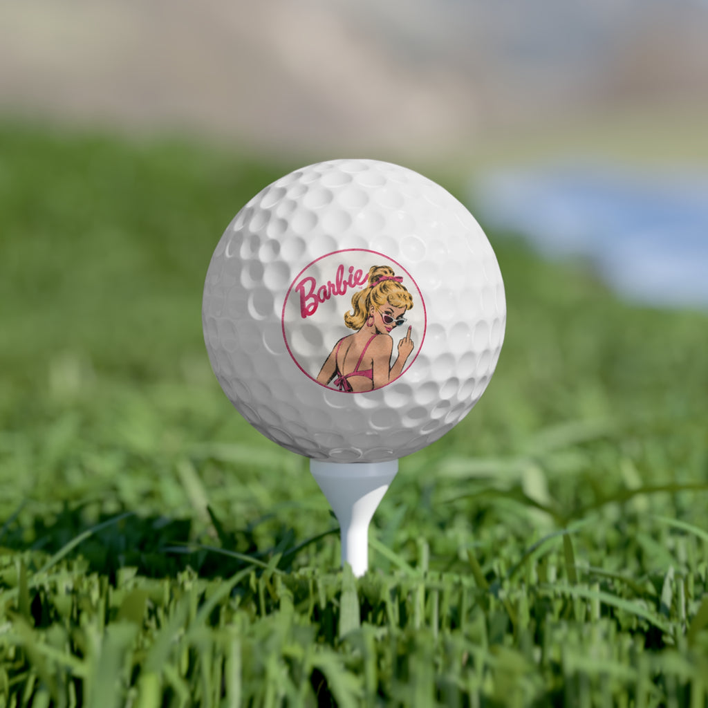 Vintage Offensive Barbie Golf Balls, 6 Pieces