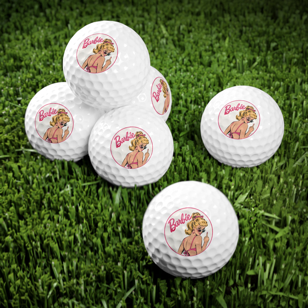 Vintage Offensive Barbie Golf Balls, 6 Pieces