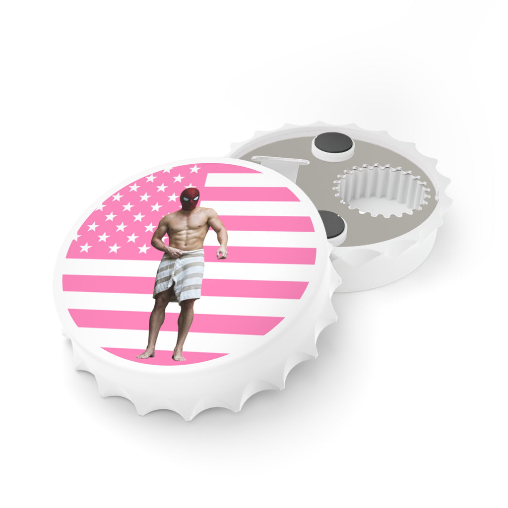 Magnetic Spidermen Brand New Day Pink America Flag Bottle Opener