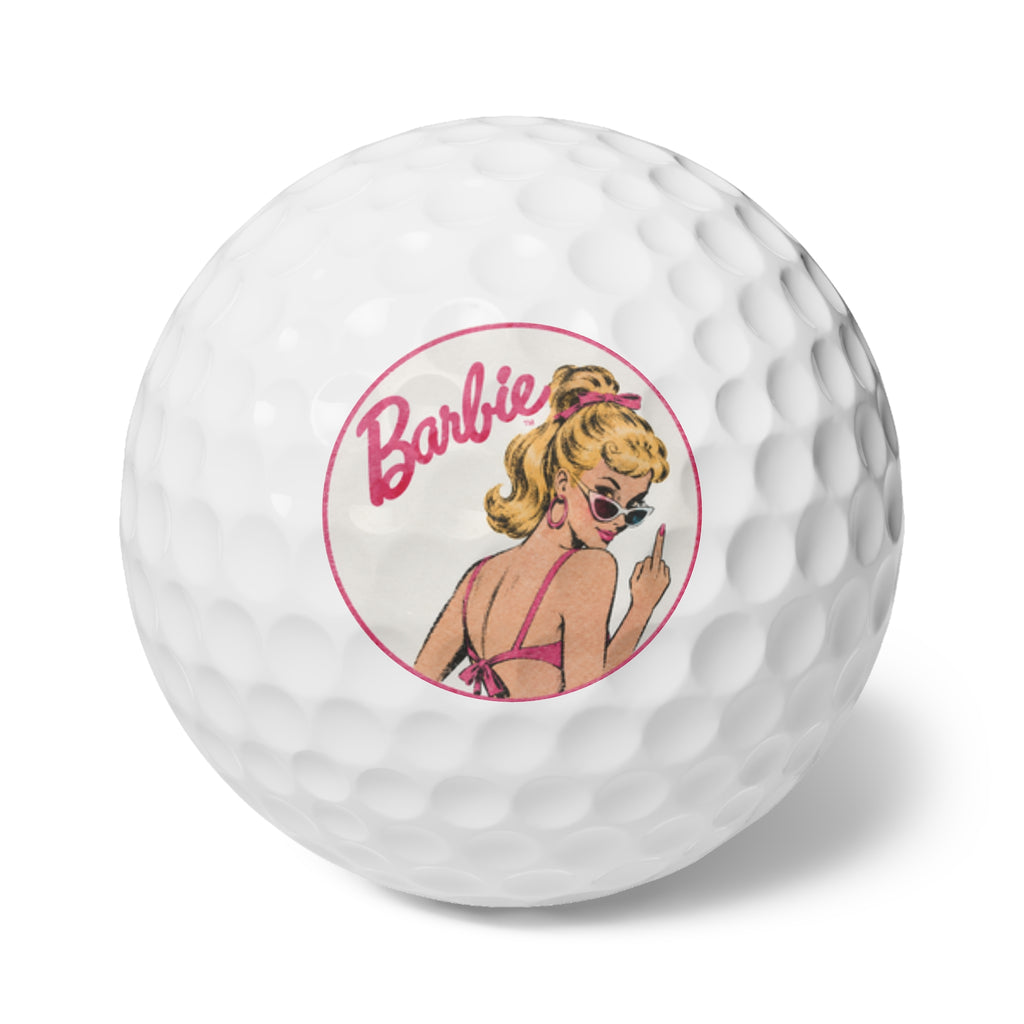 Vintage Offensive Barbie Golf Balls, 6 Pieces