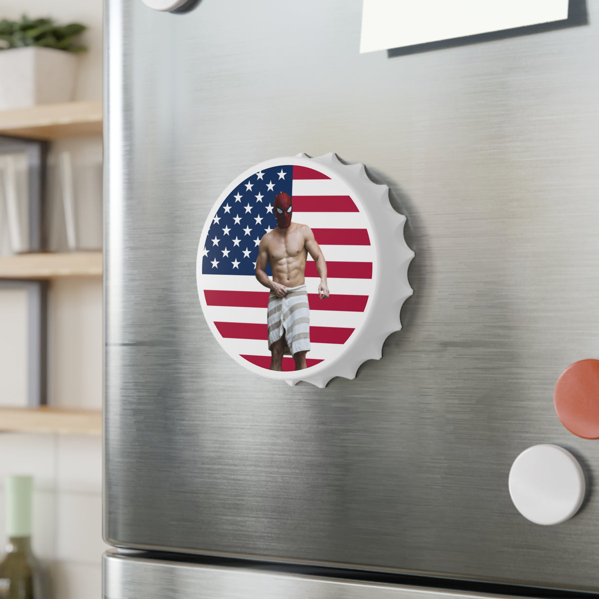 Magnetic Spidermen Brand New Day America Flag Bottle Opener