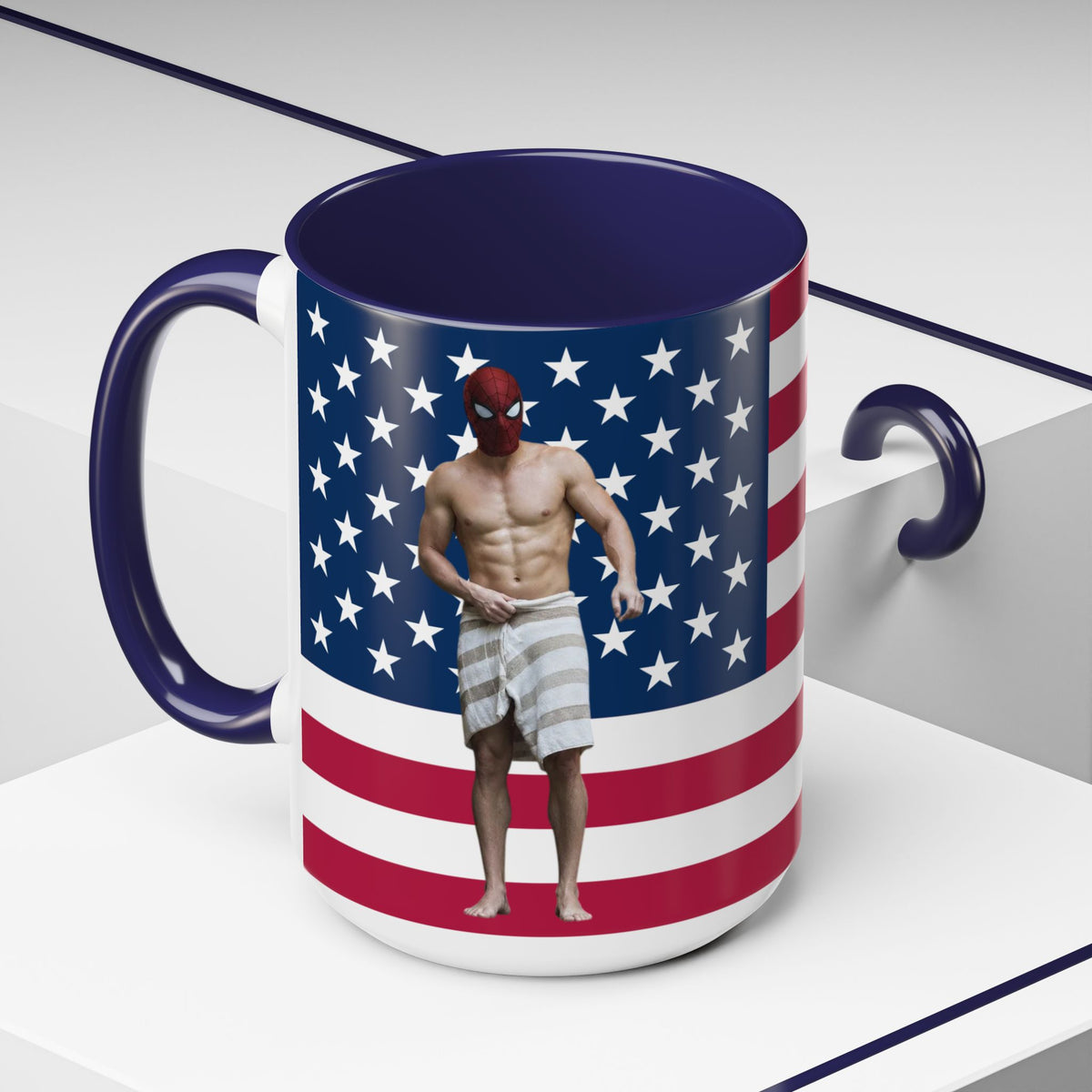Spiderman Brand New Day American Flag Mug I Shirtless Hot Tub Scene
