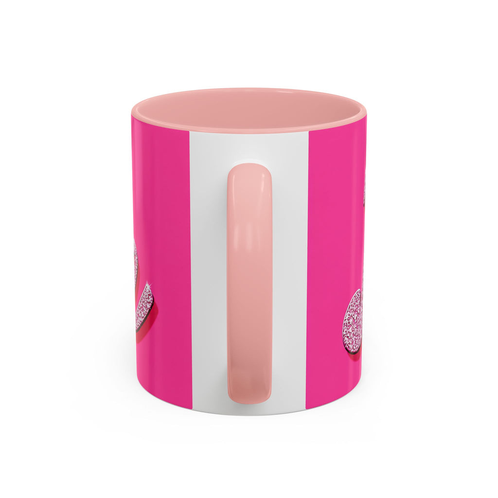 Barbie Pink Accent Coffee Mug with Rhinestone Script — Glam Tea & Coffee Gift