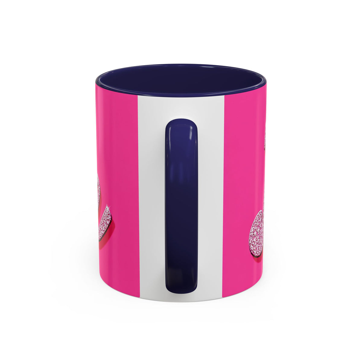 Barbie Pink Accent Coffee Mug with Rhinestone Script — Glam Tea & Coffee Gift