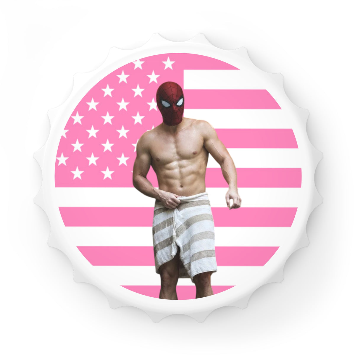 Magnetic Spidermen Brand New Day Pink America Flag Bottle Opener