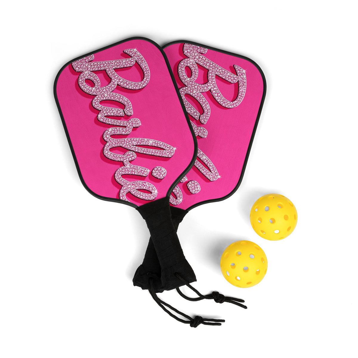 Hot Pink Bedazzled Barbie Pickleball Paddle Set