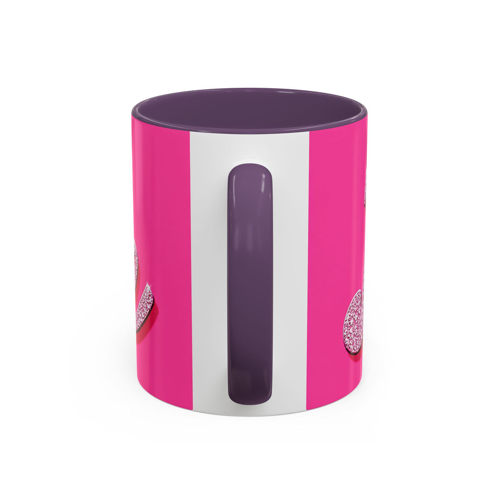 Barbie Pink Accent Coffee Mug with Rhinestone Script — Glam Tea & Coffee Gift