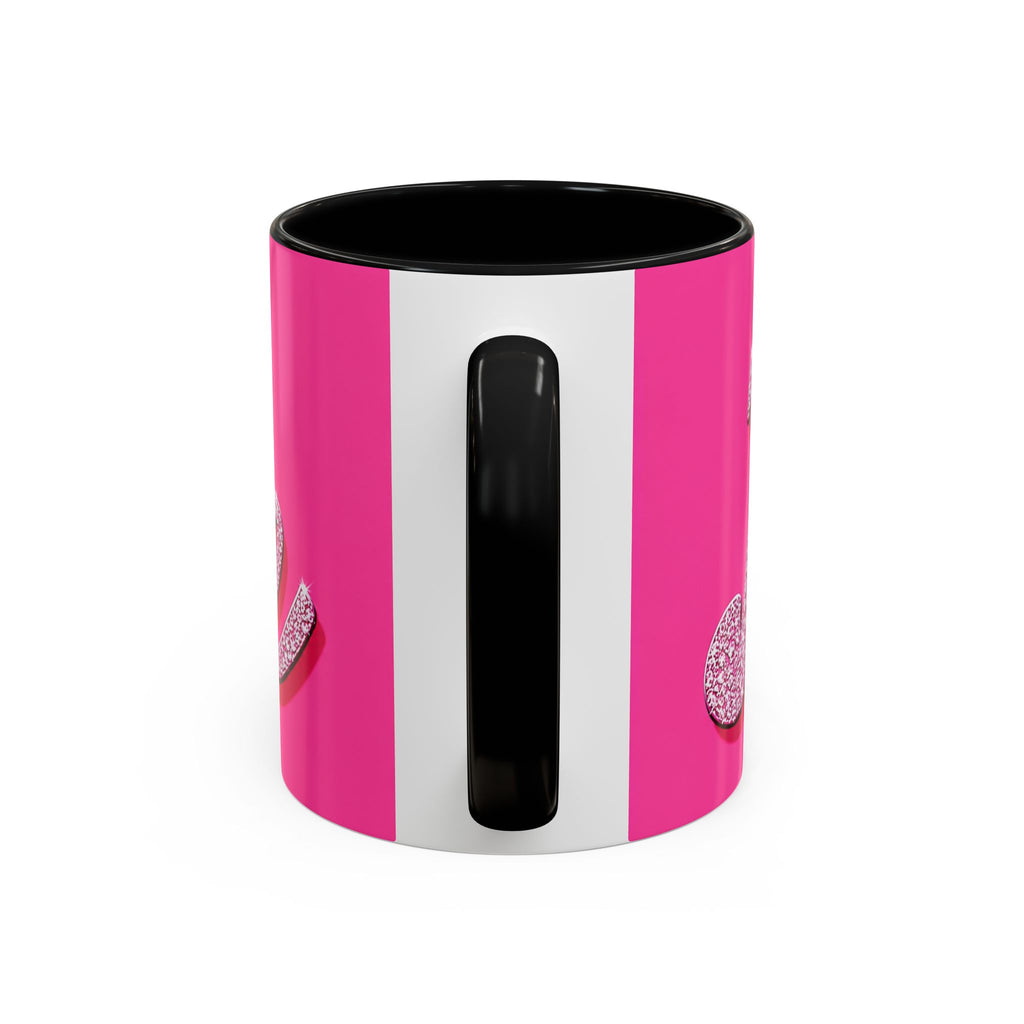 Barbie Pink Accent Coffee Mug with Rhinestone Script — Glam Tea & Coffee Gift
