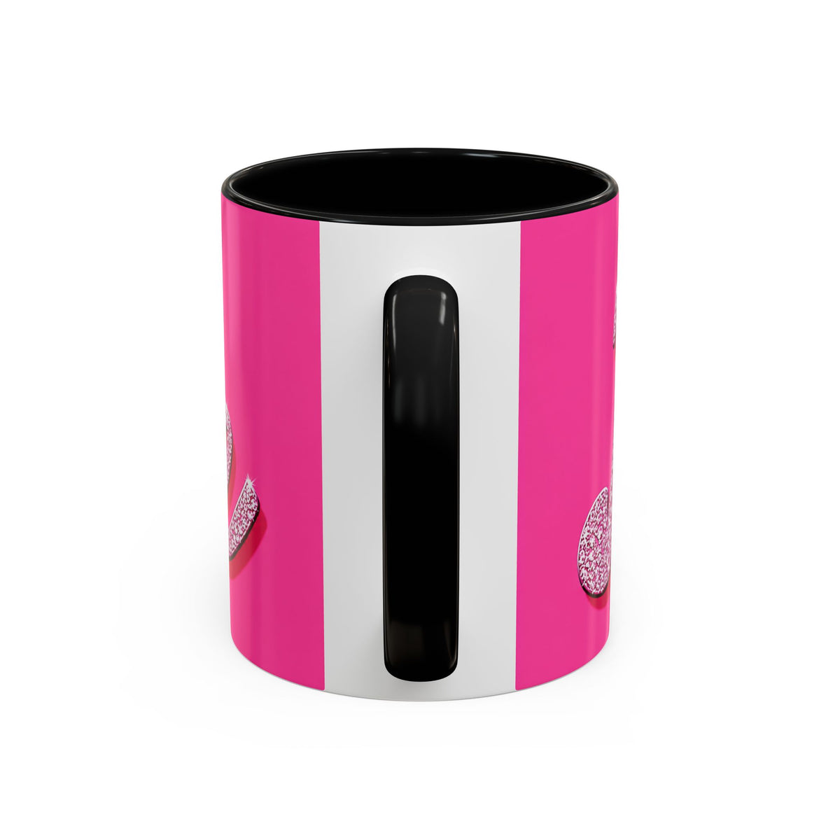 Barbie Pink Accent Coffee Mug with Rhinestone Script — Glam Tea & Coffee Gift