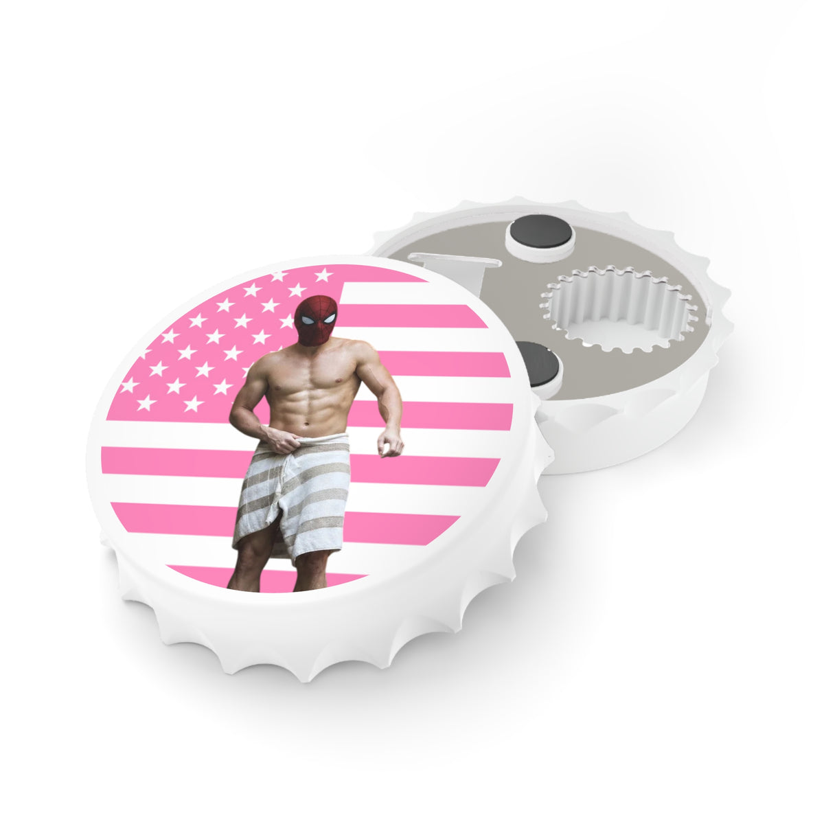 Magnetic Spidermen Brand New Day Pink America Flag Bottle Opener