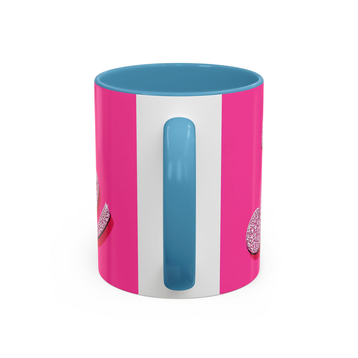 Barbie Pink Accent Coffee Mug with Rhinestone Script — Glam Tea & Coffee Gift